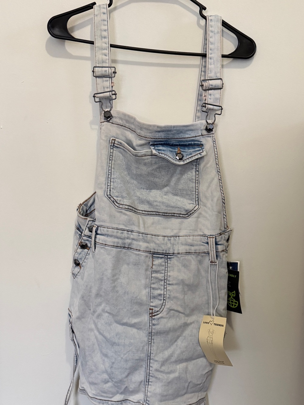 GAP Light Wash Denim Overall Dress in Light Blue